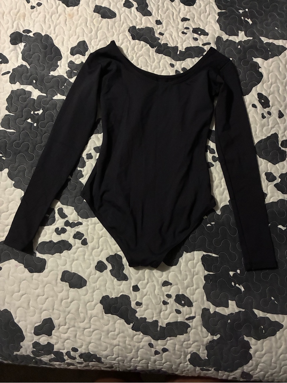 Black Long-Sleeve Kids One-Piece Leotard